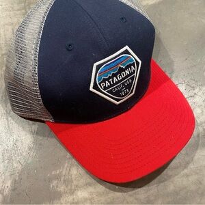 Patagonia Gray and Red Mesh Cap